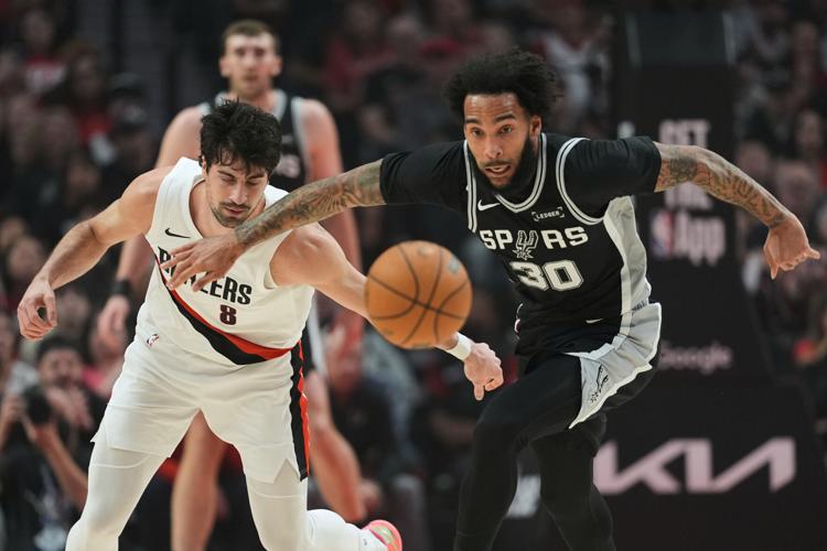 Spurs Trail Blazers Basketball