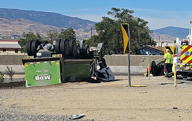 Green truck rollover