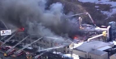 Nine-Alarm Fire Breaks Out at Boston Casket Company