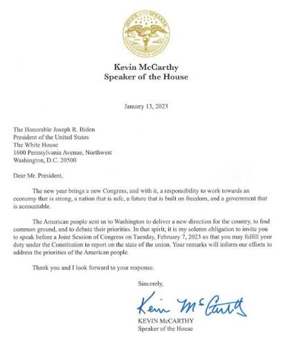 State of the Union invitation