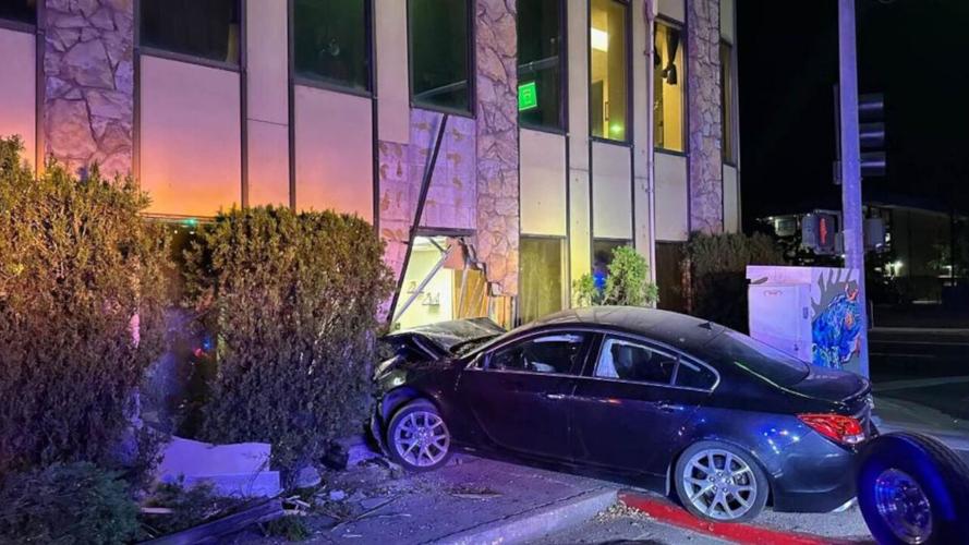 Car crashes into building