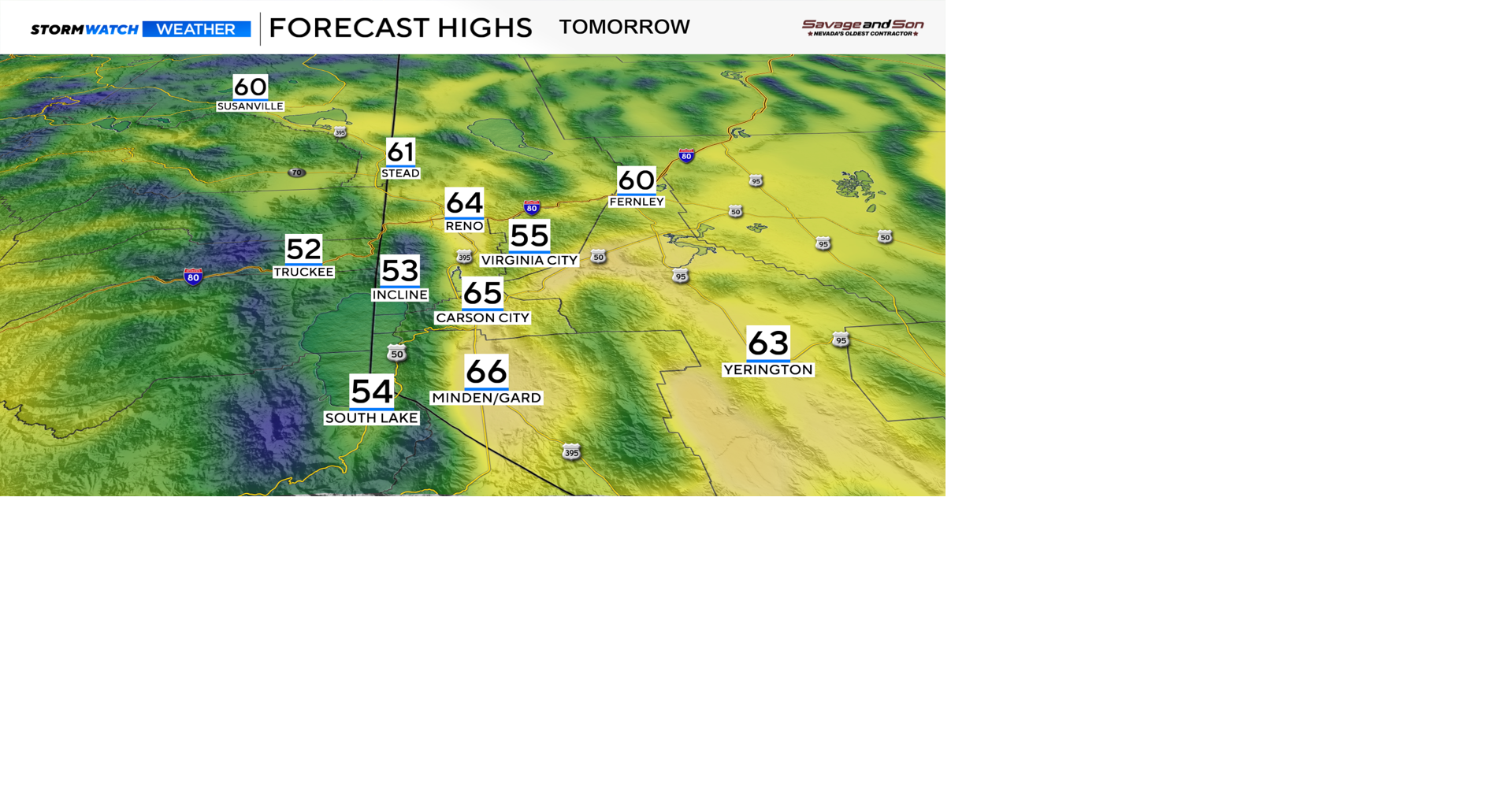 Tuesday PM Highs | Storm Watch Weather | 2news.com