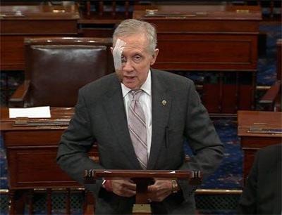 Sen. Harry Reid Speaks on Senate Floor Week After Surgery