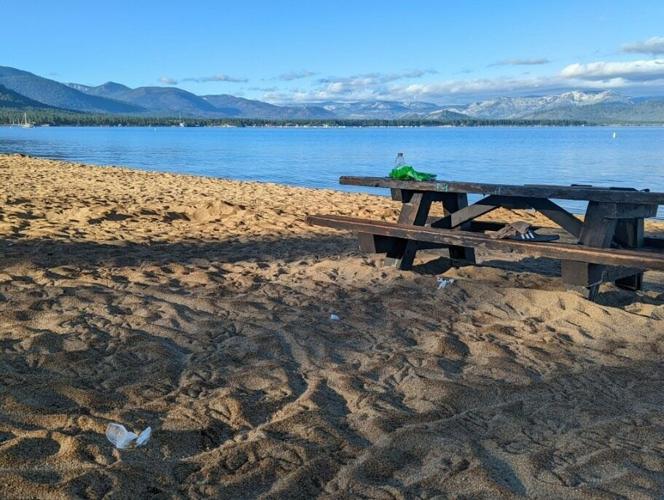 Trash Littered Lake Tahoe Before Clean Up