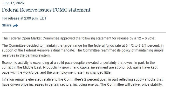 Federal Reserve statement