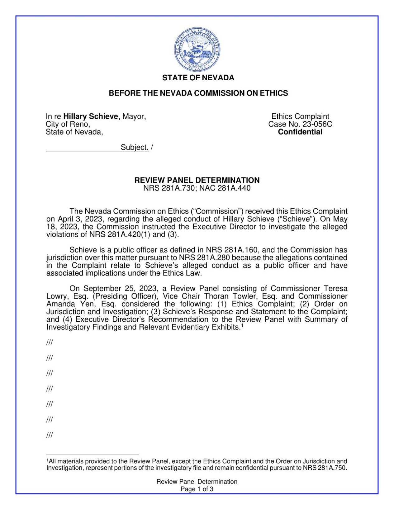 Nevada Commission of Ethics