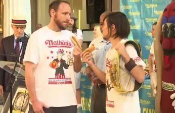 Joey Chestnut Regains Title in Hot Dog Eating Contest