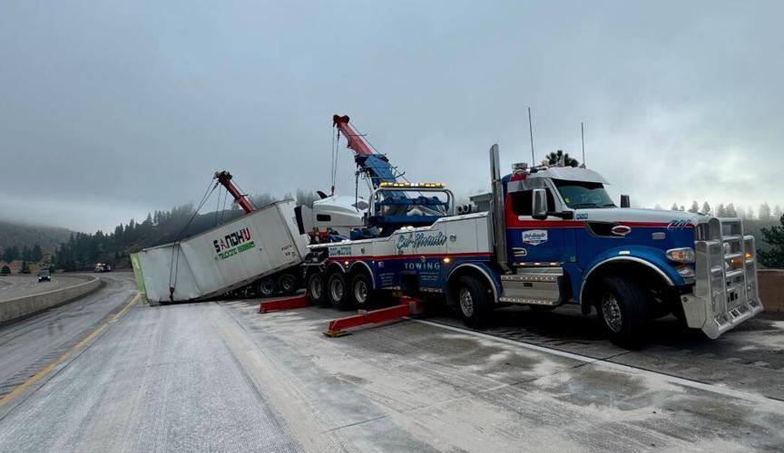 Semi-truck tow in Truckee