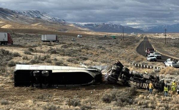 Eureka County semi truck crash