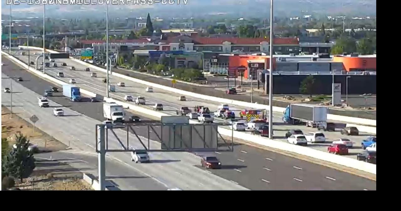 Traffic flowing again after car blocked lanes on I-580 South at Mill ...