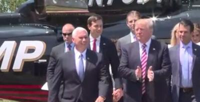 Donald Trump Arrives in Cleveland for RNC Convention