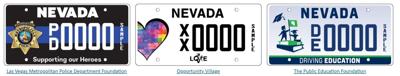Nevada DMV Releases Three New Charitable License Plates