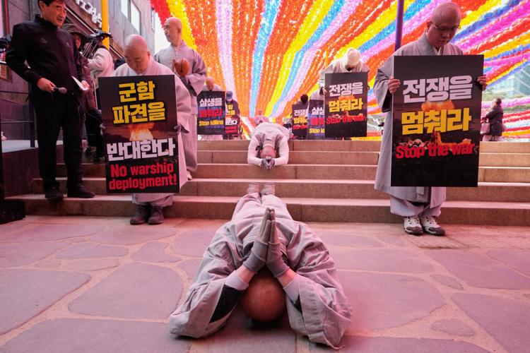 APTOPIX South Korea US Israel Iran Protest