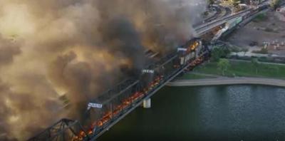 Arizona Train Derailment Causes Bridge Collapse, Massive Fire