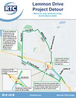 RTC announces new detours for Lemmon Drive Project