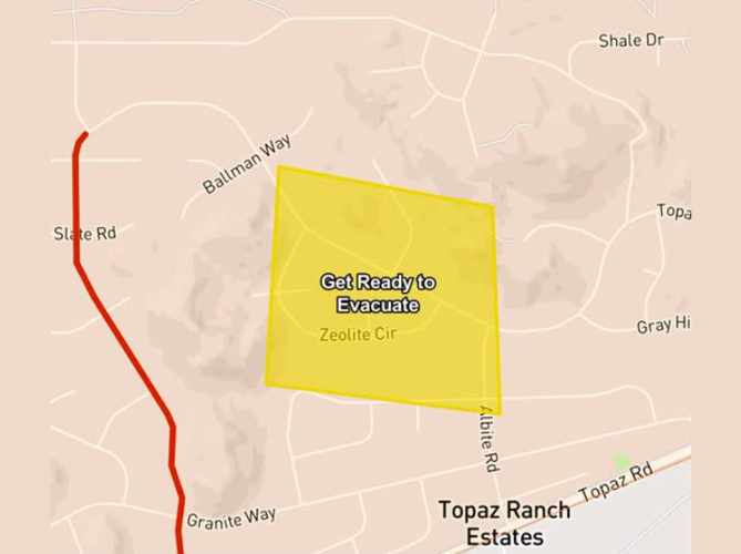 Evacuation map Sandstone fire