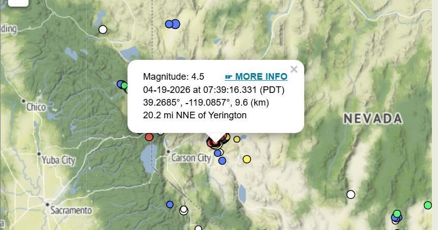 4.5 magnitude earthquake near Yerington, followed by at least 60 aftershocks | news