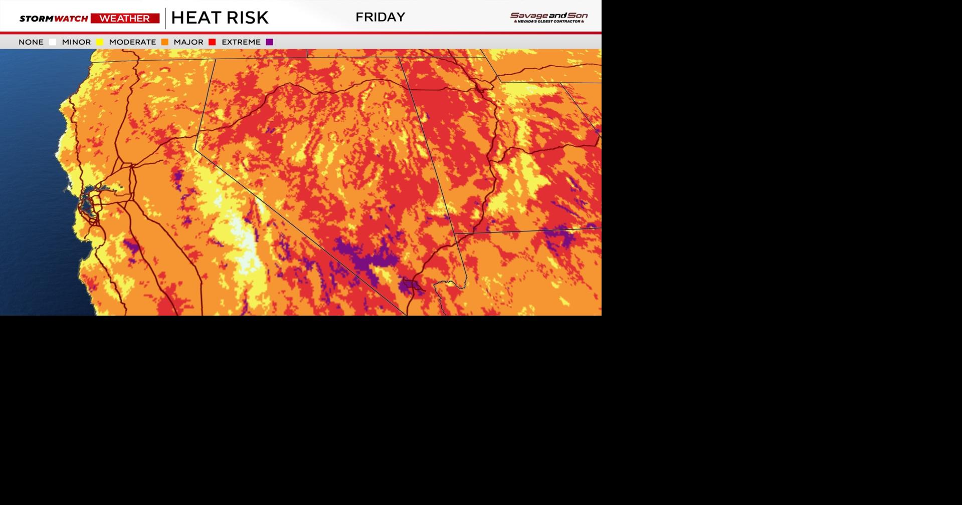 Heat risk reaches major levels