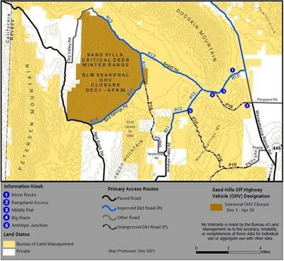 Seasonal motorized vehicle closure at Sand Hills Critical Wildlife Habitat Area