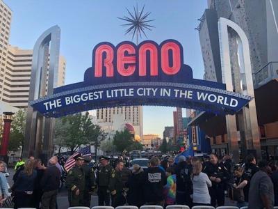 Reno Arch Turns Blue For National Law Enforcement Memorial Month