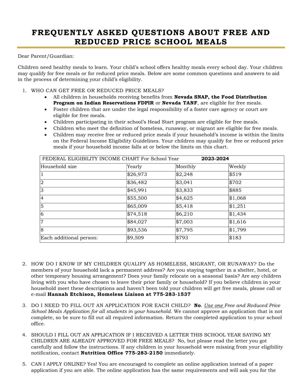CCSD School Meals - English