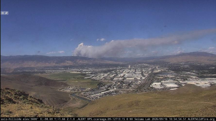 Hillside camera, view of fire