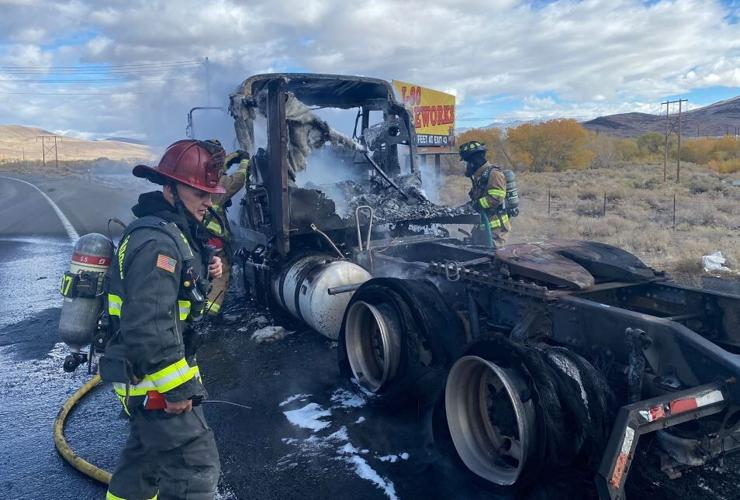 I-80 semi-truck fire