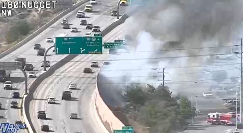 Fire along I-80