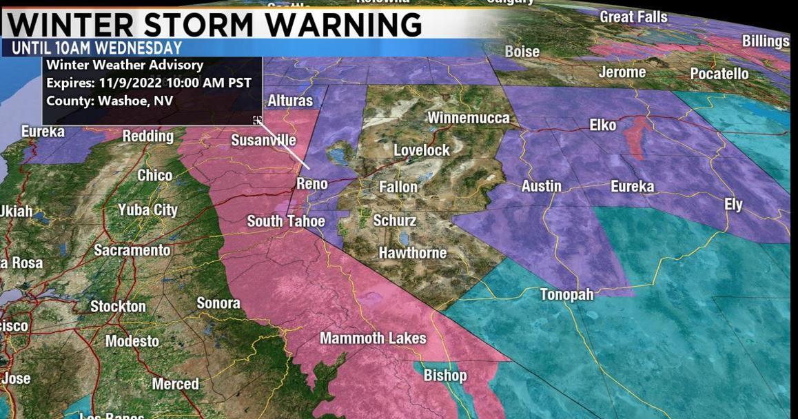 Area Winter Storm Warning Continues for Sierra Nevada Mountains