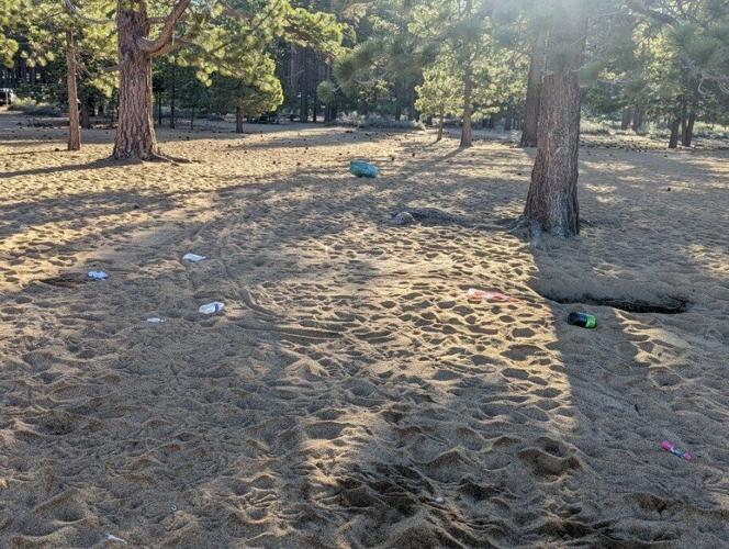 Trash Littered Lake Tahoe Before Clean Up