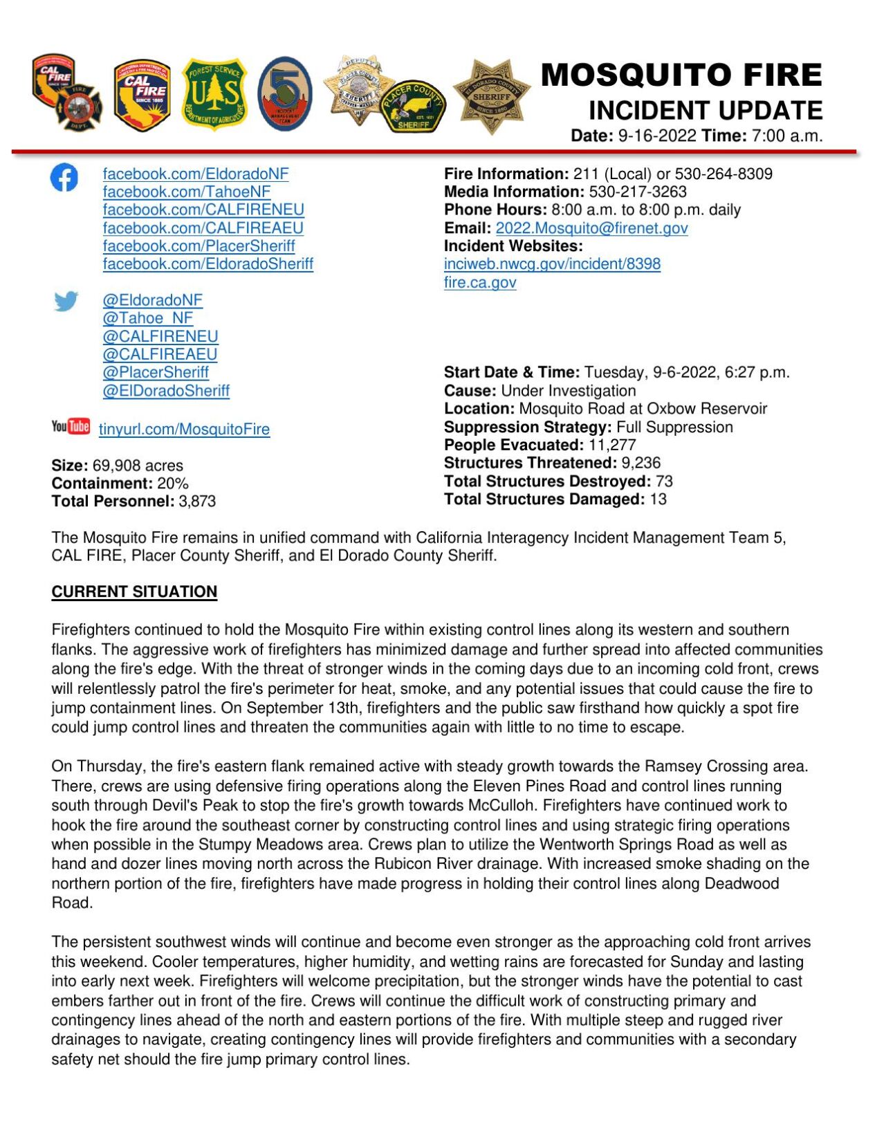 Mosquito Fire, Sept. 16