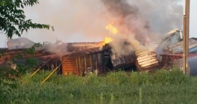 Derailed Train Bursts Into Flames in Southwest Indiana