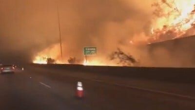 Crews Save Homes From Wildfire in Southern California Canyons