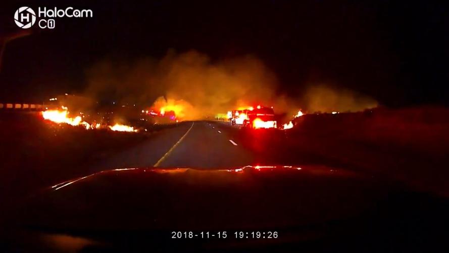 Dashcam Video Released of Brush Fire Near I-80, Mogul