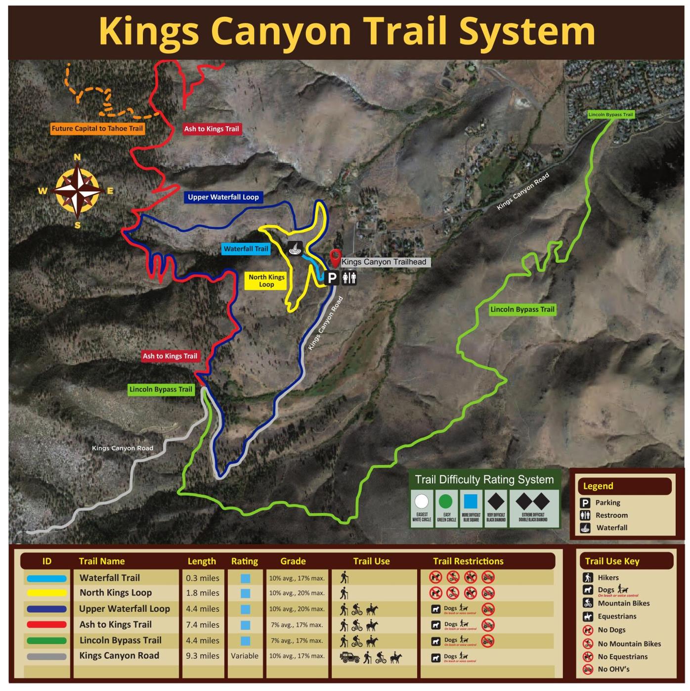 Kings Canyon Waterfall map