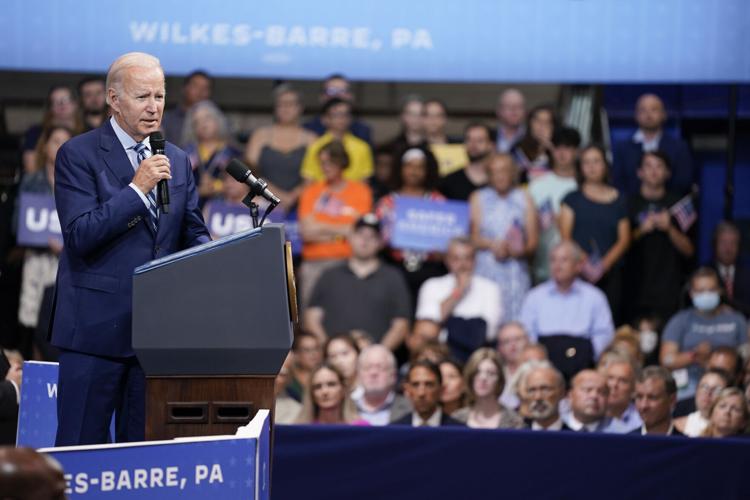 President Biden speaks to crowd