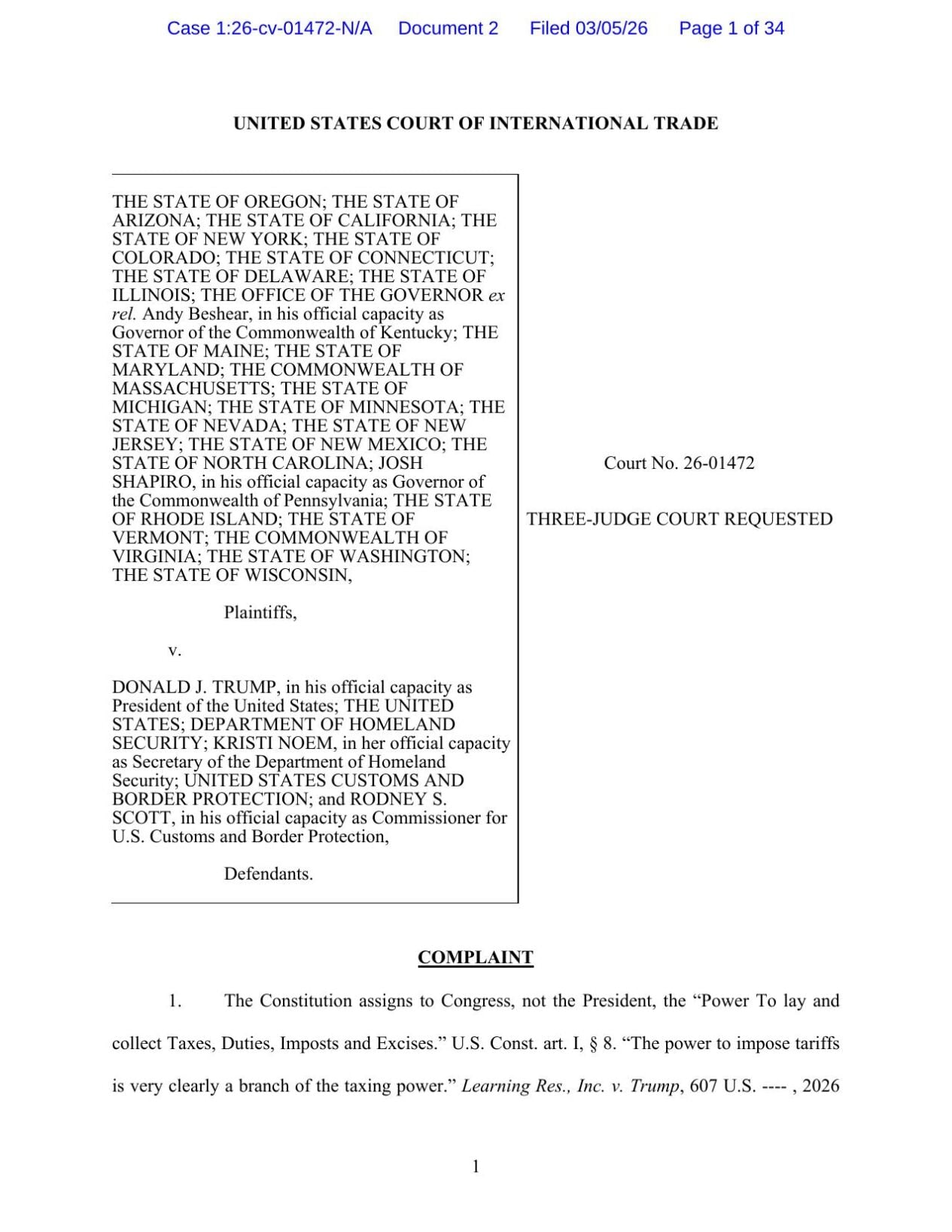 New global tariff lawsuit