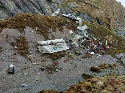 Nepal plane crash wreckage