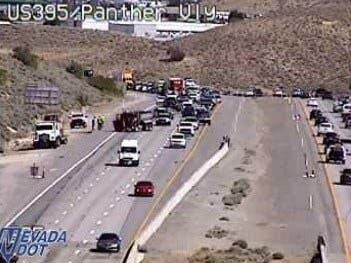 Dump Truck Crash Blocks Multiple Lanes On US-395