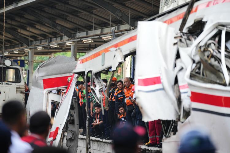 APTOPIX Indonesia Train Crash