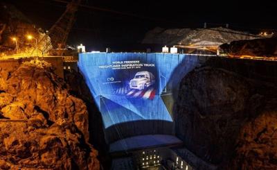 Truck-Maker's Movie Projected on Hoover Dam Breaks Record