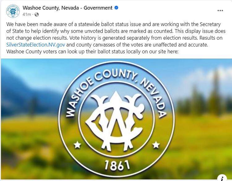 Sec. of State Says in Code' Led to Nevada Voter