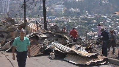 Helicopters in Chile Douse Fire That Destroyed 200 Homes