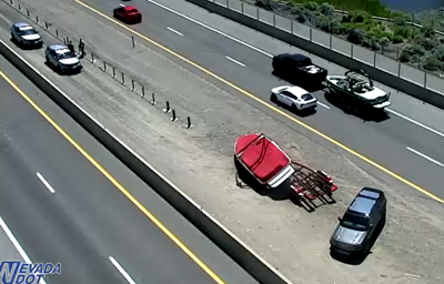 Boat rolls on I-580