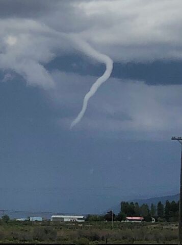 Cold Air Funnel Spotted Near Argenta, Battle Mountain in Eastern Nevada