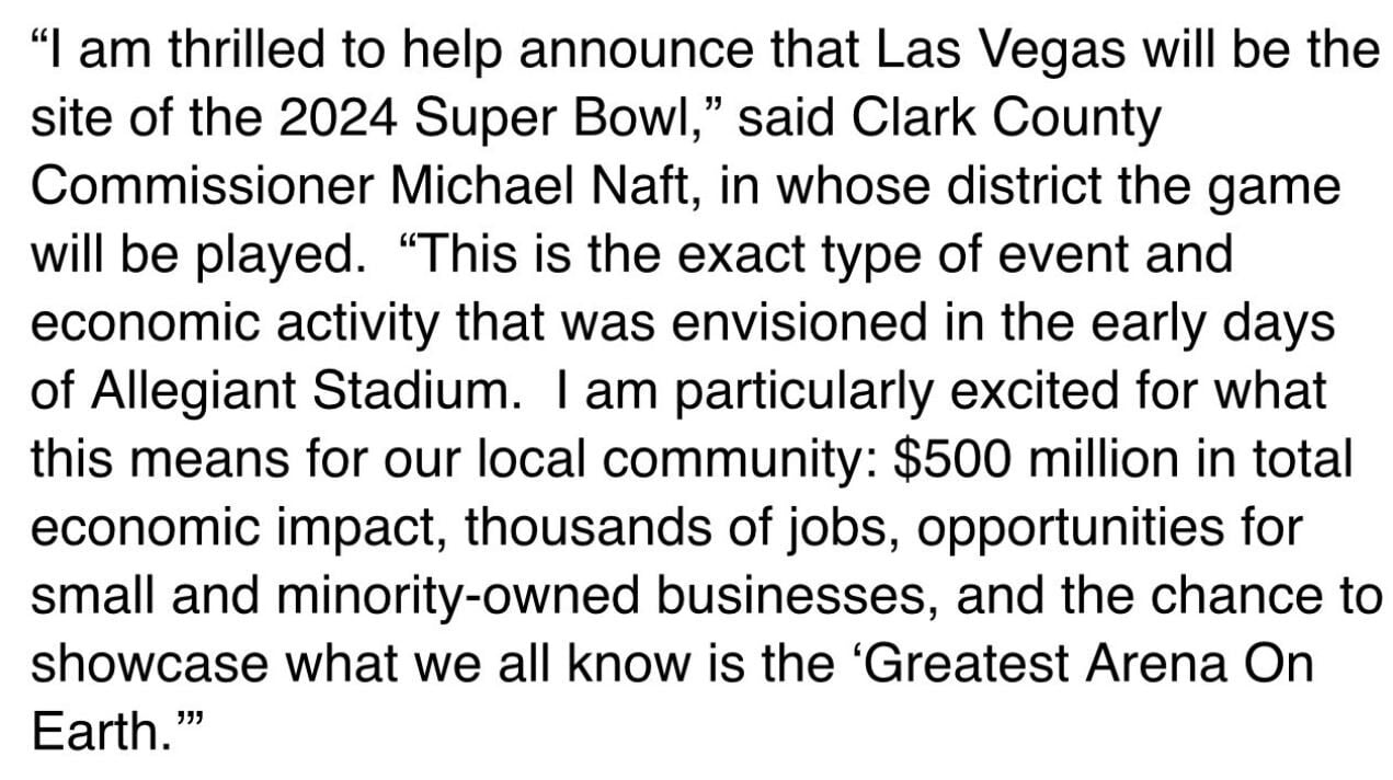 Las Vegas to Host Super Bowl LVIII in 2024 - AllOnGeorgia