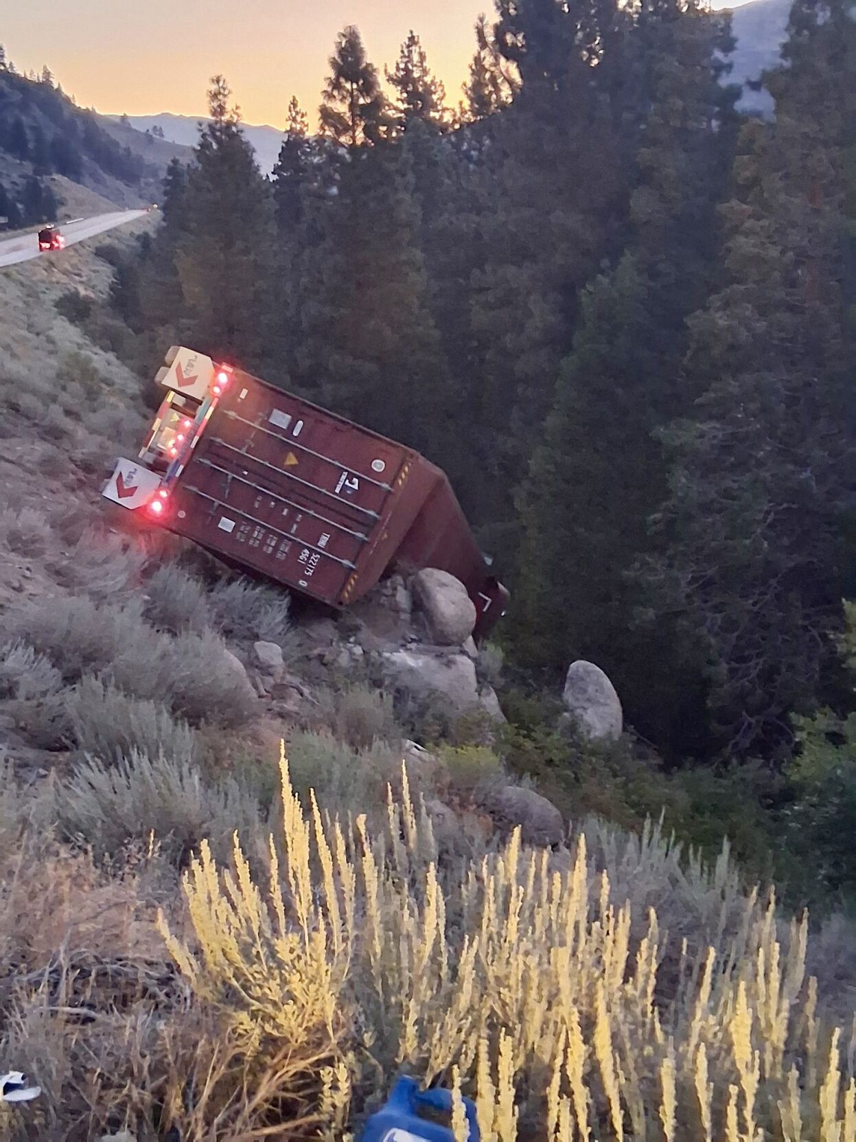 Semi-truck crash on I-80 at Nevada border 1.jpg
