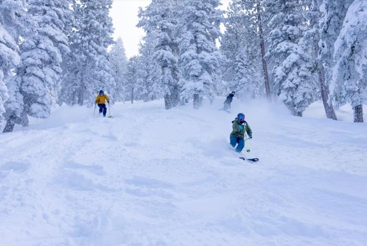 Fresh powder on the mountain at Diamond Peak Ski Resort in North Lake Tahoe.