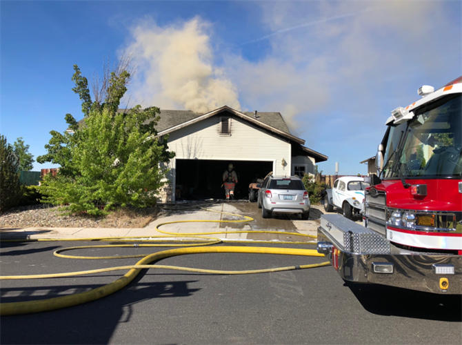 Crews Respond to Fire at Home at Golden Valley Road and Zinfandel Drive