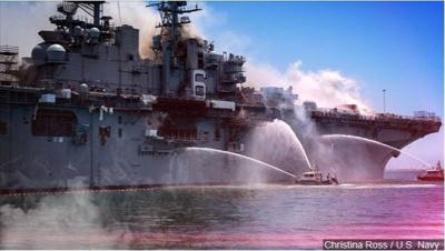 Explosion Threat Eases at Burning Navy Warship in San Diego
